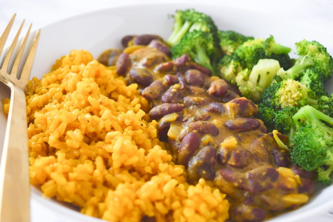Curried Red Beans + Turmeric Rice