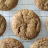 Vegan Ginger Molasses Cookies on cooling rack