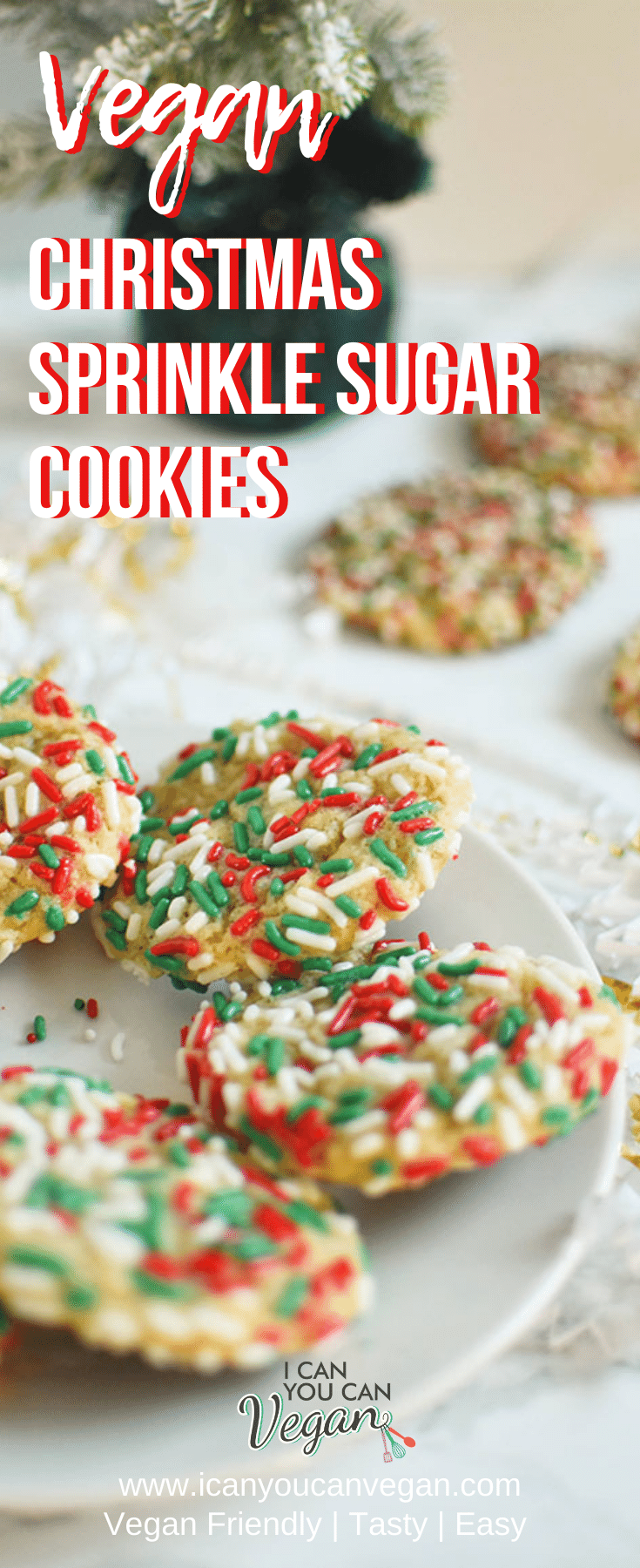 Vegan Christmas Sprinkle Sugar Cookies Pinterest