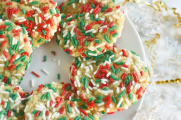 Vegan Christmas Sprinkle Sugar Cookies