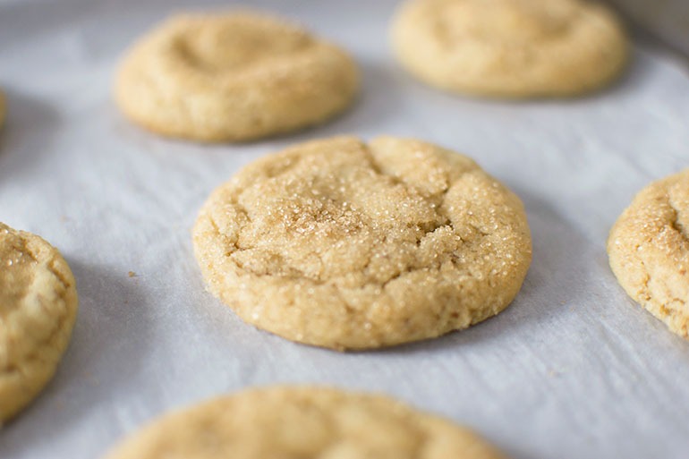 Vegan Brown Sugar Cookies on baking sheet