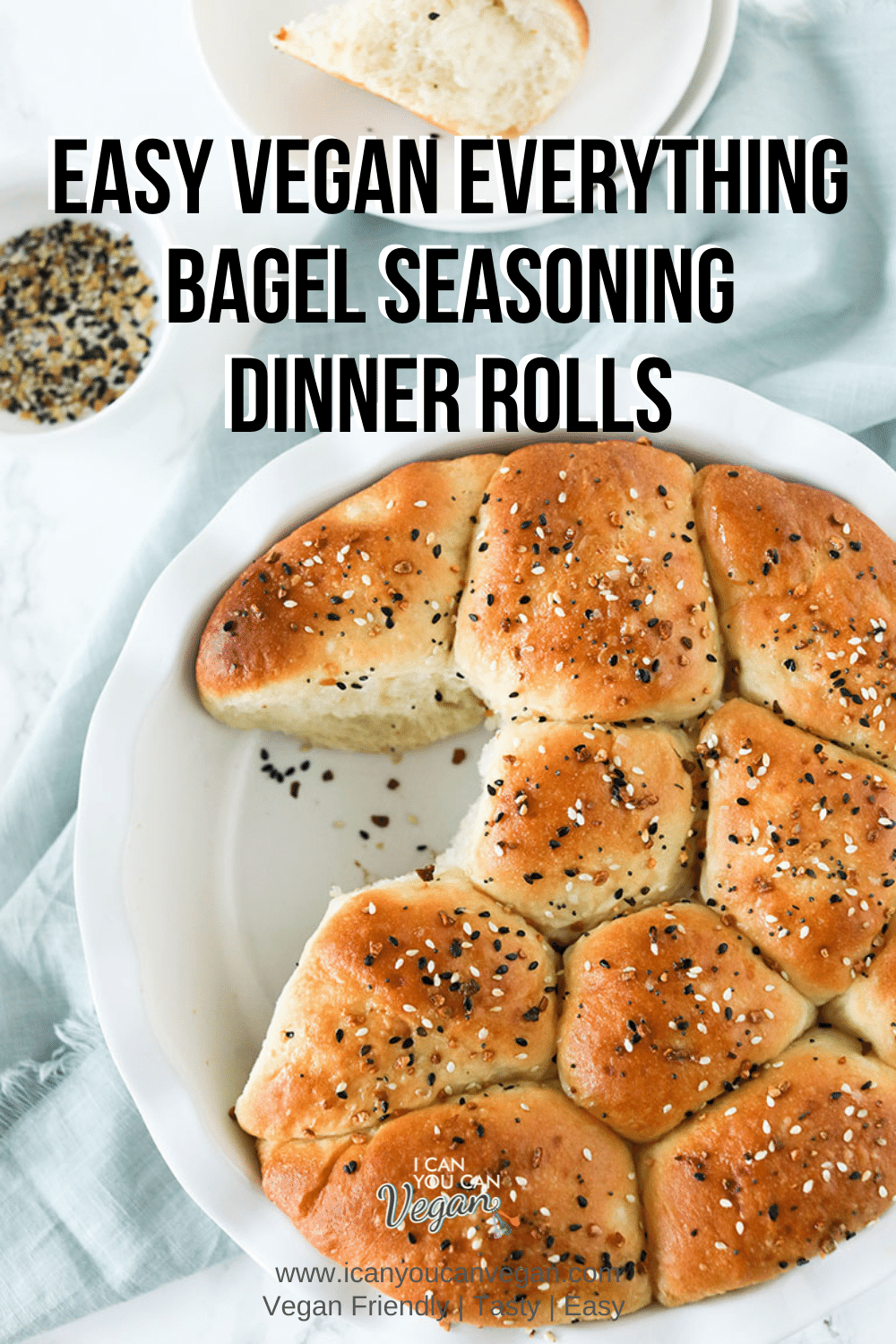 Vegan Everything Bagel Seasoning Dinner Rolls- Pinterest image