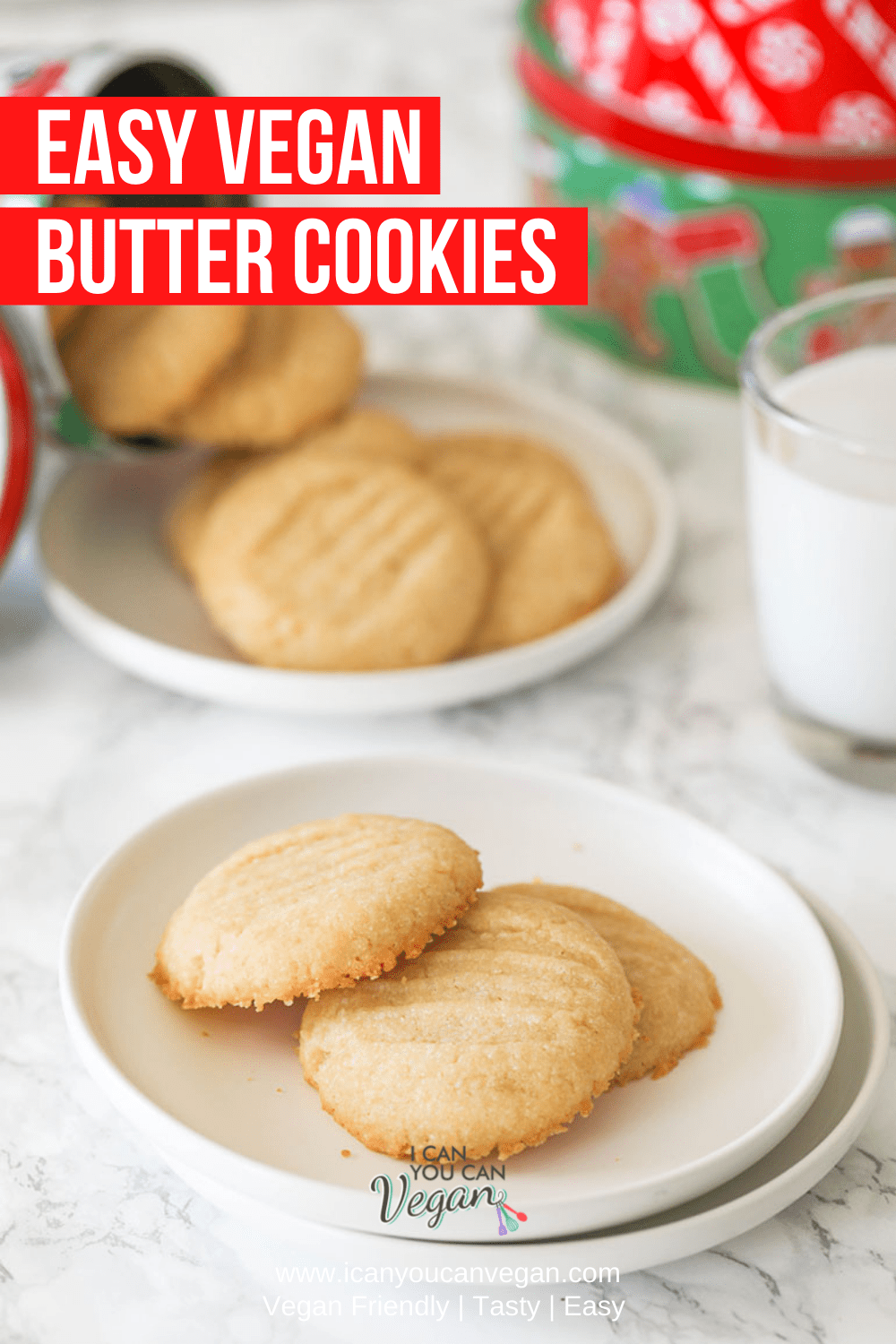 Easy Vegan Butter Cookies-Pinterest