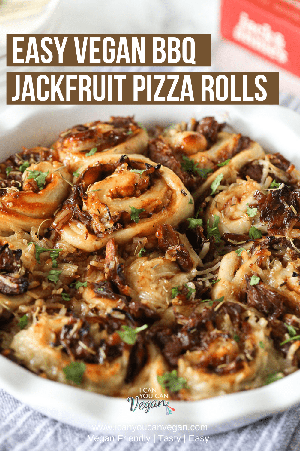 Vegan BBQ Jackfruit Pizza Rolls-Pinterest