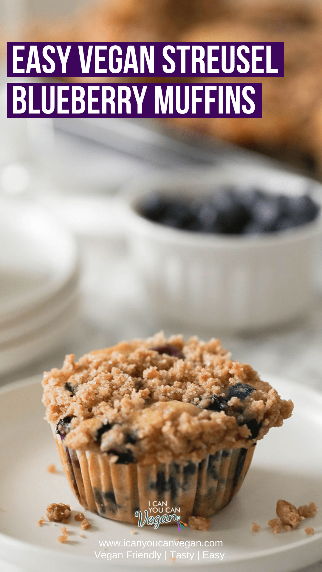 Vegan Streusel Blueberry Muffins- Pinterest