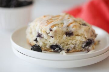 Vegan Blueberry Biscuits on white plate