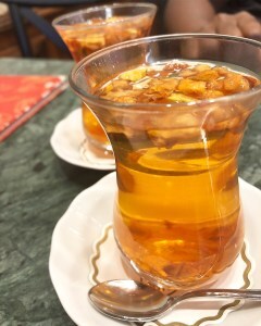 Drink on white plate