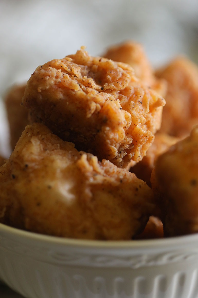 Spicy Chicken Fried Tofu in bowl