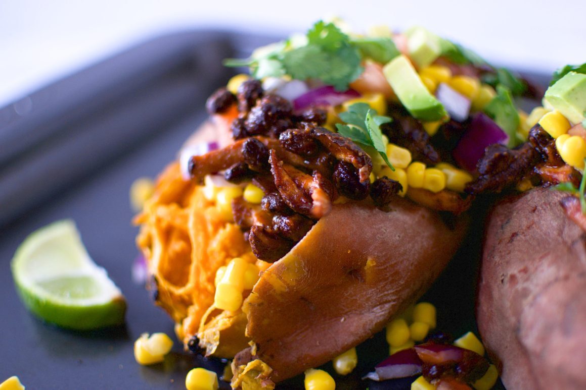 BBQ Taco Stuffed Sweet Potatoes