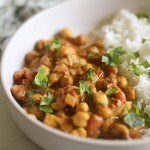 Vegan Chickpea Curry in white bowl