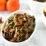 Southern Collard Greens in white dish