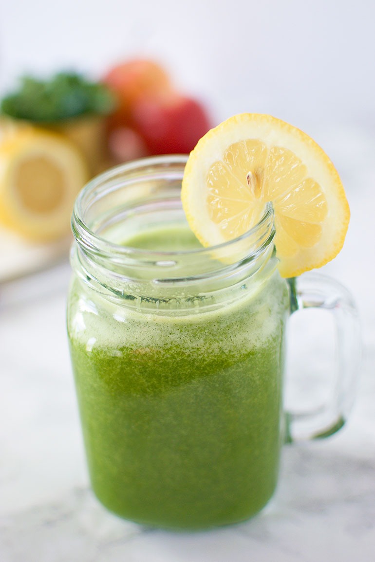 Green juice with kale top