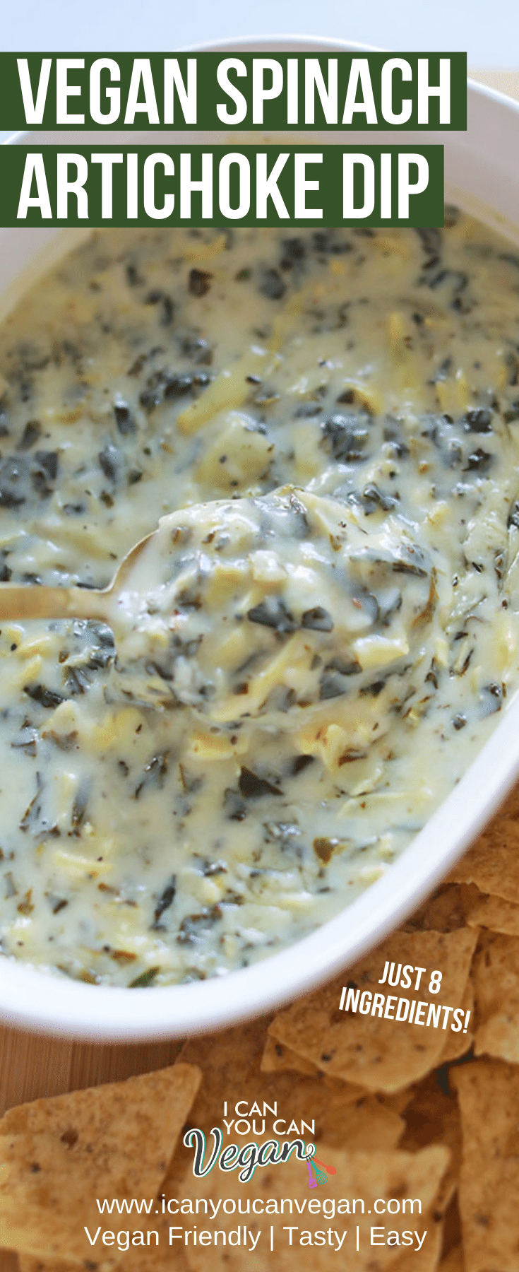 Vegan Spinach Artichoke Dip- Pinterest