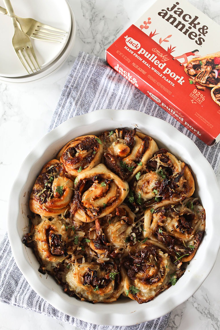 Vegan BBQ Jackfruit Pizza Rolls