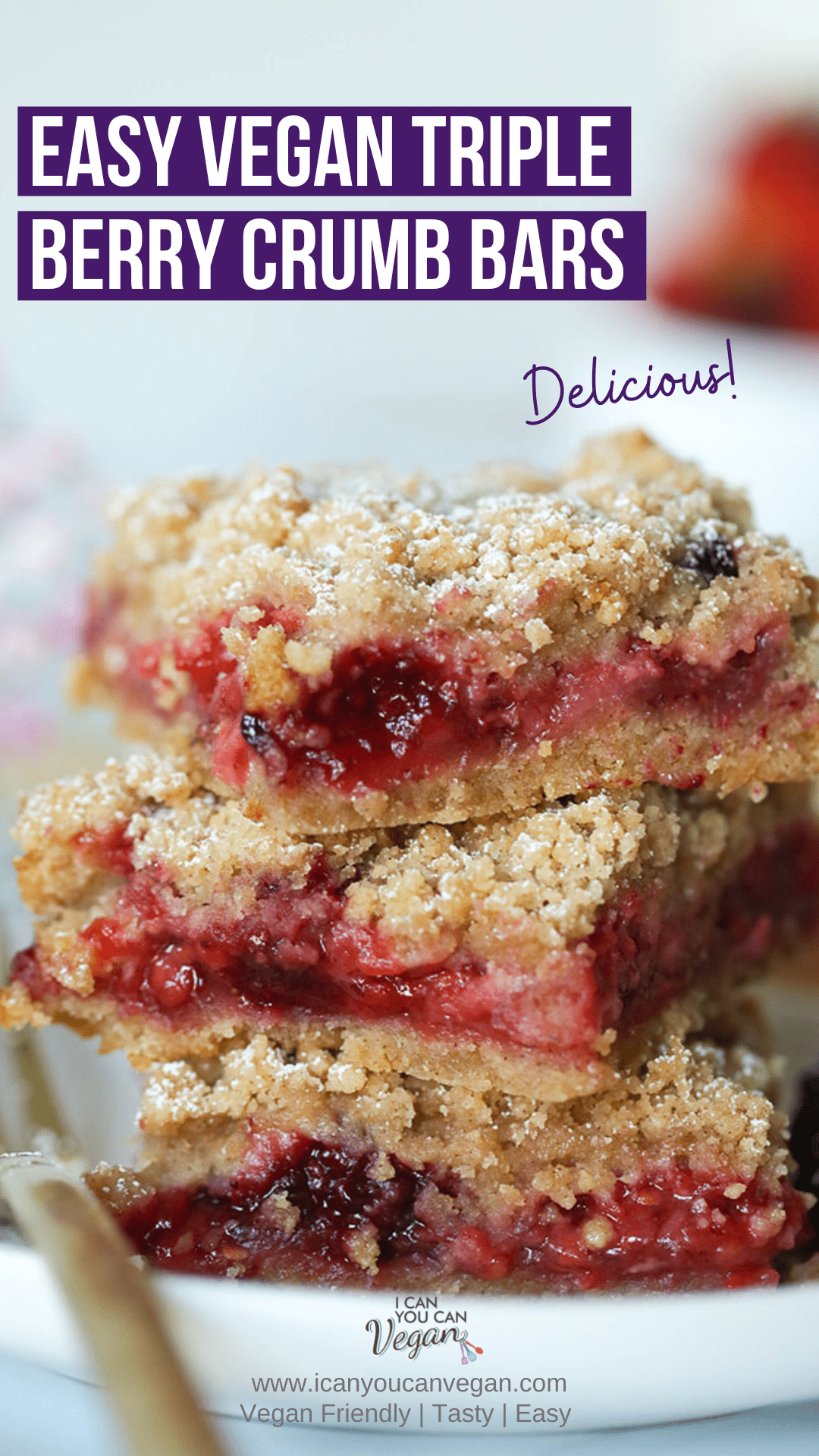 Vegan Triple Berry Crumb Bars