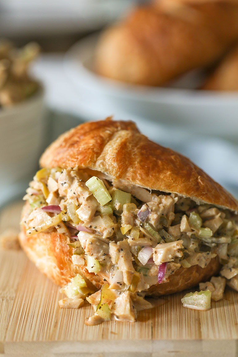 Vegan Chicken Salad inside the bread