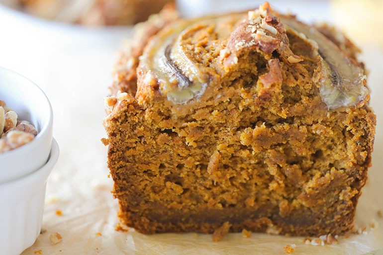 Vegan Banana Pumpkin Bread Loaf