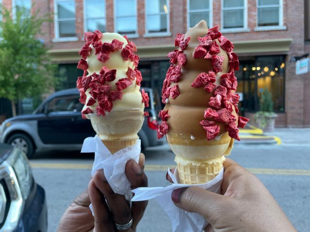 Creamy Vegan Chocolate and Vanilla Ice -cream Cornetto