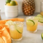 Easy Pineapple Ginger Beer Mocktail in two glasses