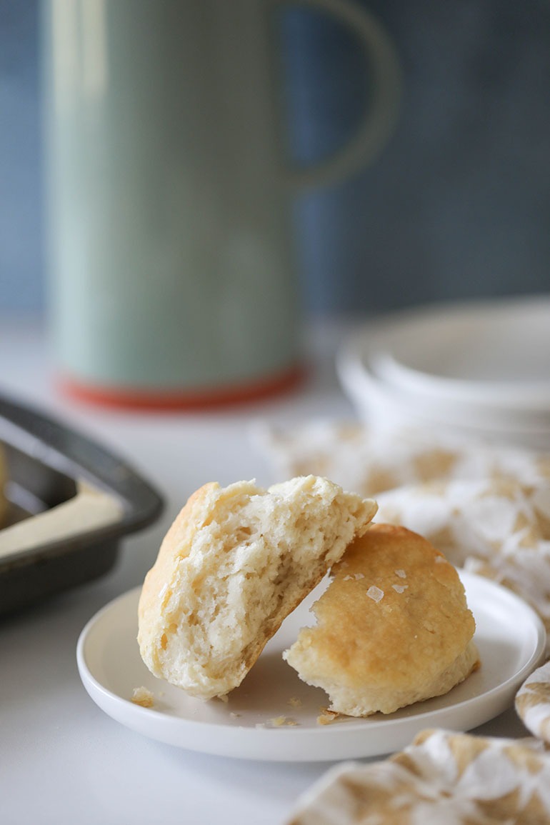 Vegan Buttermilk Biscuit on white plate