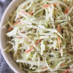 Vegan Coleslaw in white bowl