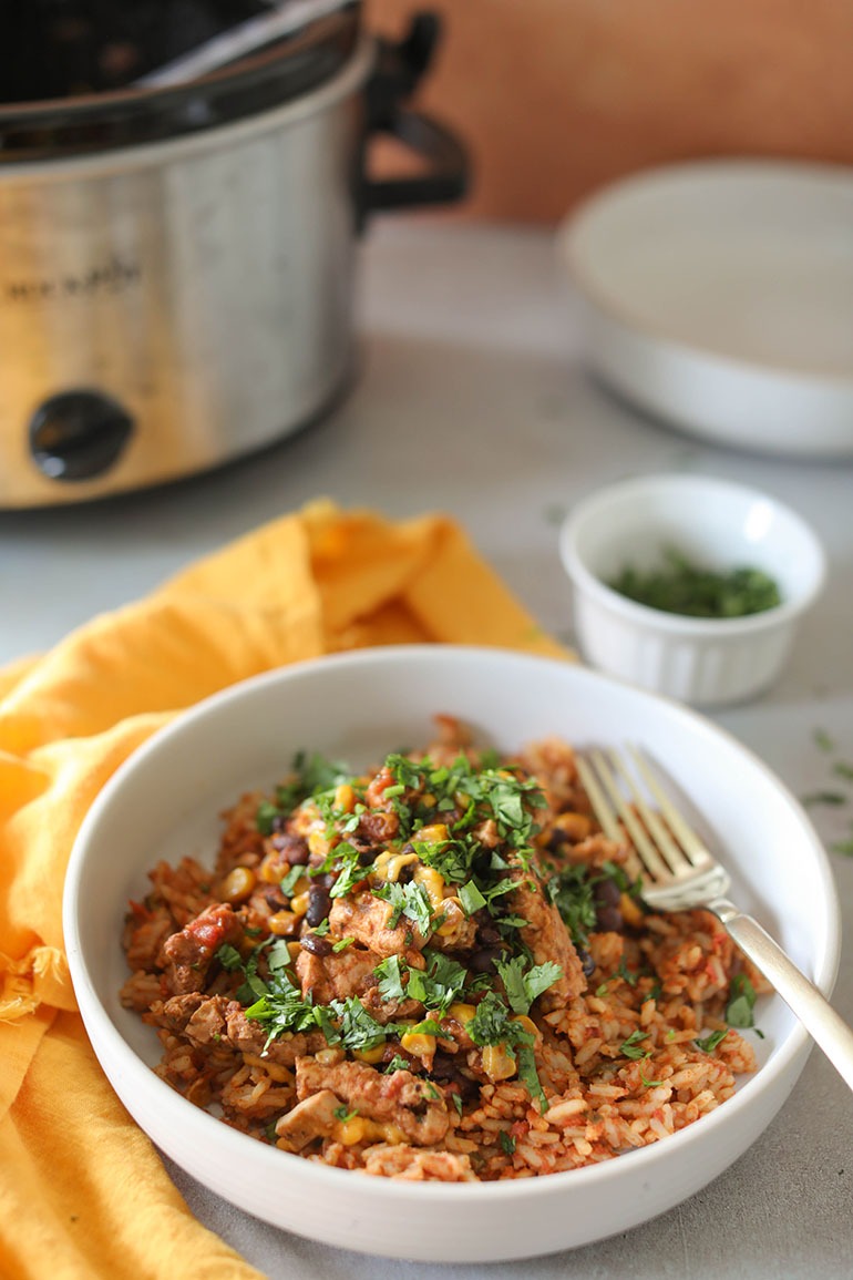 Vegan Crockpot Salsa Chicken
