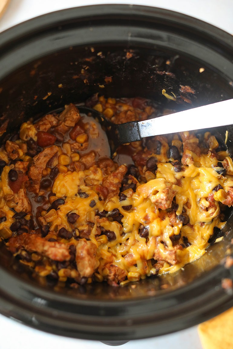 Vegan Crockpot Salsa Chicken