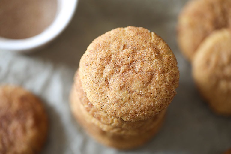 Vegan Pumpkin Snickerdoodle Cookies stack