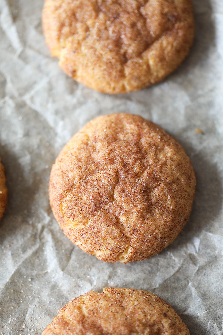 Vegan Pumpkin Snickerdoodle Cookies Close Up