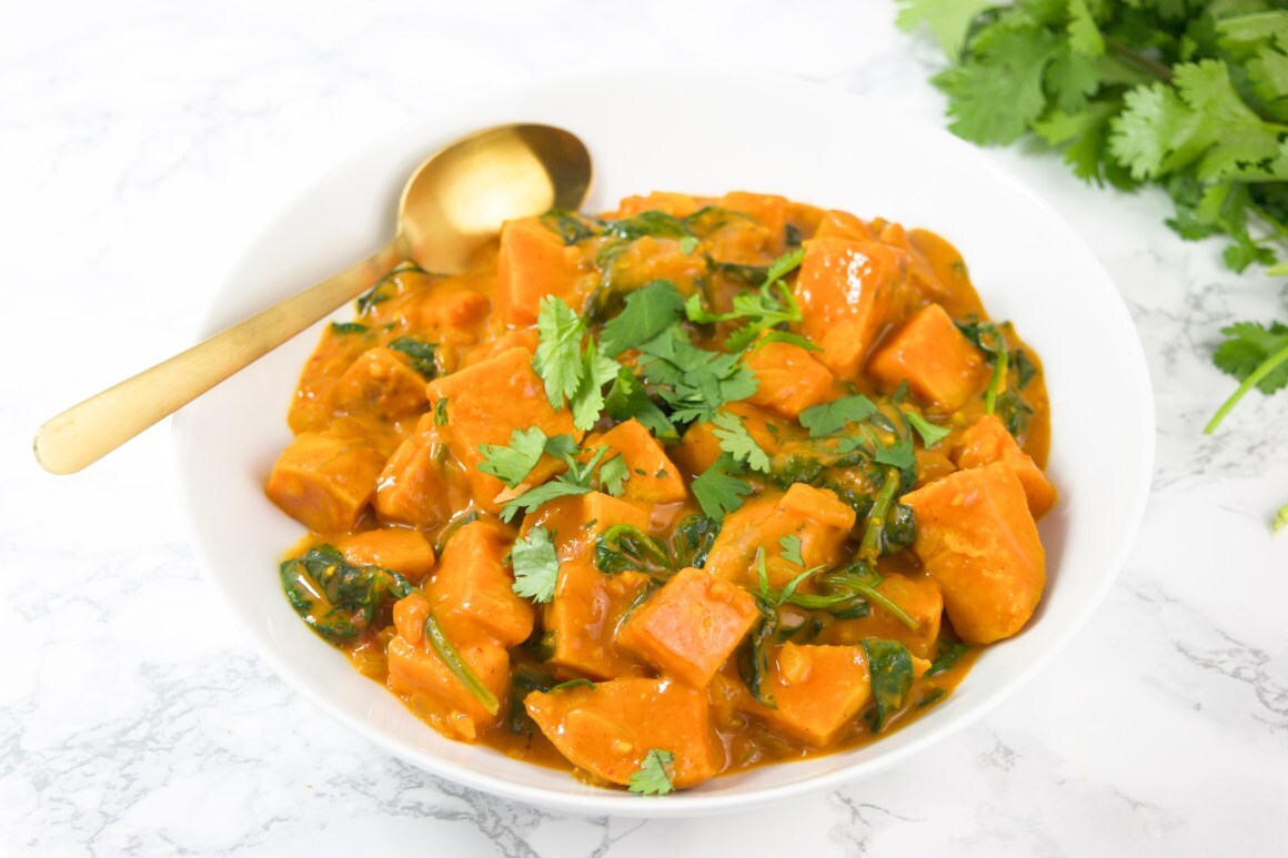 Sweet Potato Spinach and Thai Curry