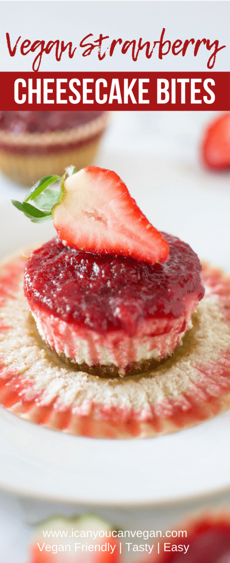 Vegan Strawberry Cheesecake Bites