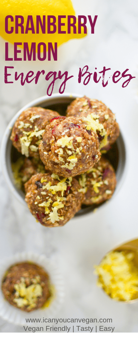 Cranberry Lemon Energy Bites